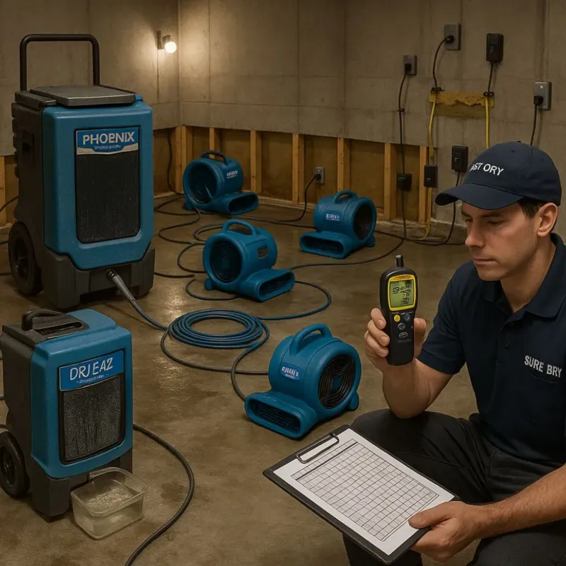 Structural Drying and Dehumidification process in Centerville, TN
